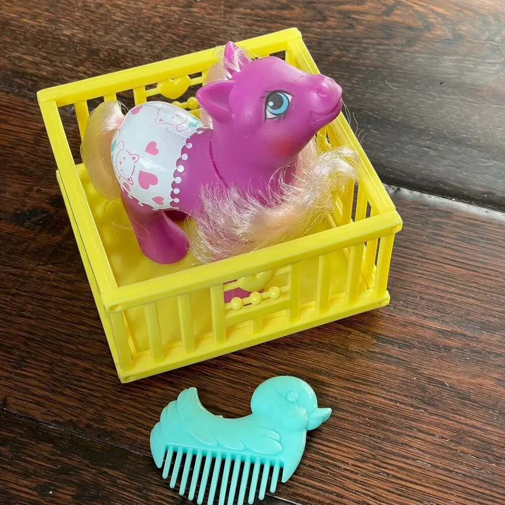 My Little Pony Baby Beachy Keen w/ Playpen & Duck Comb Vtg Mail In G1 MLP READ